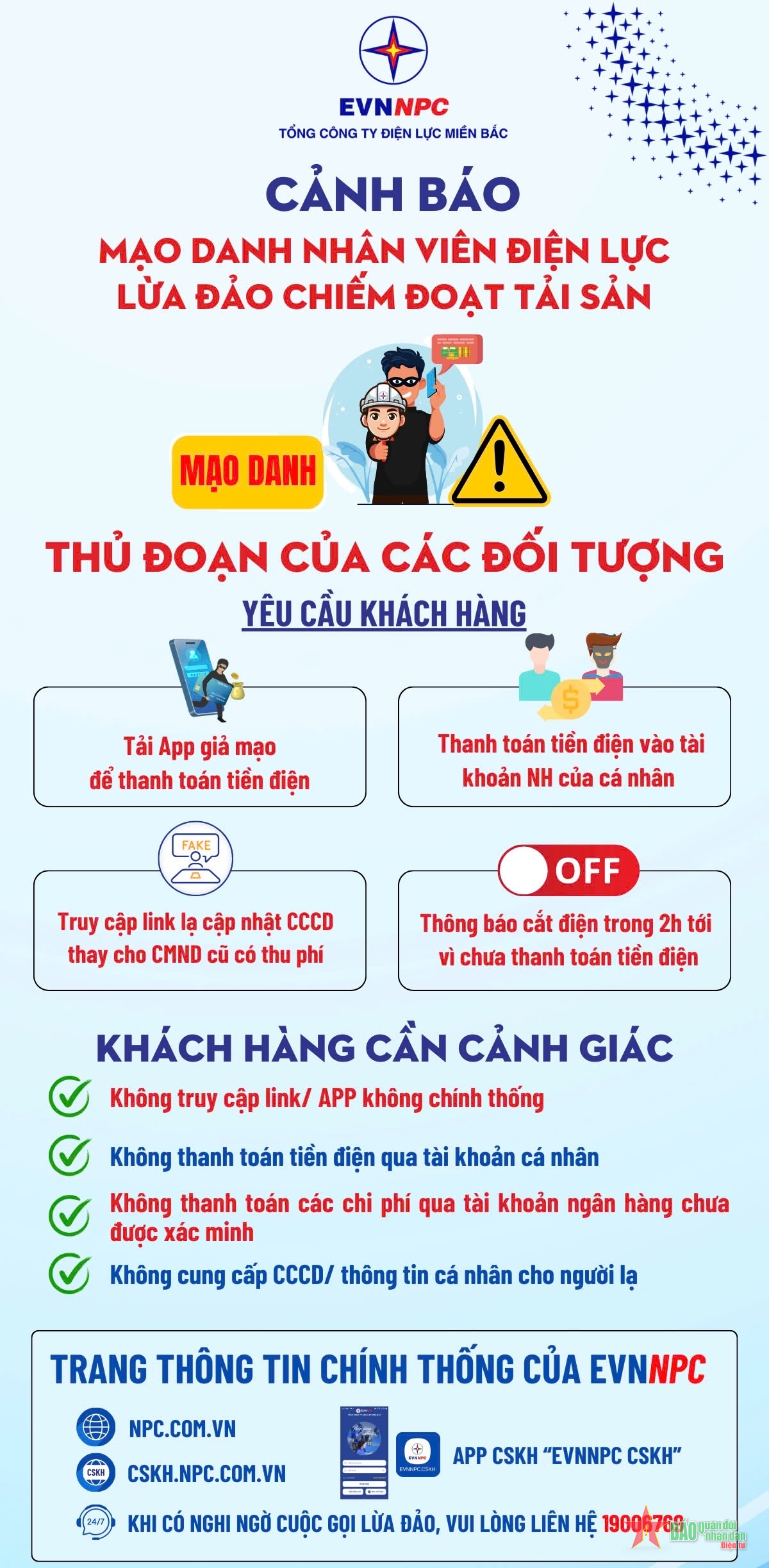 Cảnh báo mạo danh nhân viên điện lực để chiếm đoạt tài sản